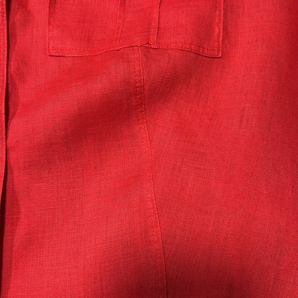 Chaus Dark Pink Button Down Shirt With Collar Long Sleeve 100% Linen Size 14W - Picture 6 of 10